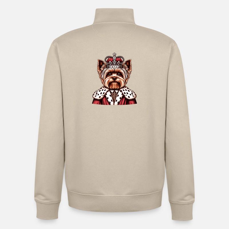 Roi du Yorkshire Terrier - Sweat zippé unisexe en coton bio Stanley/Stella - beige crème