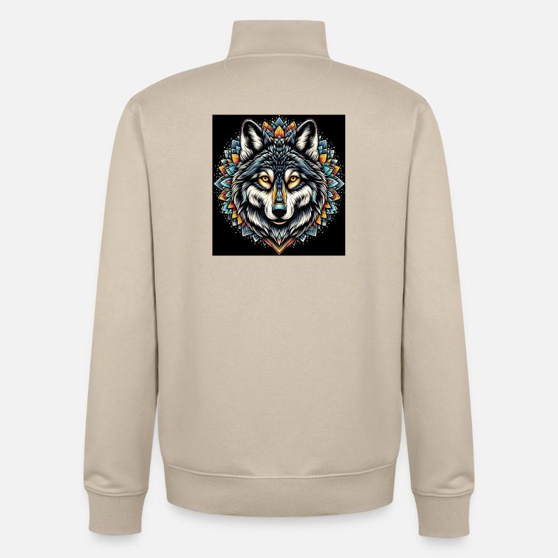 Loup - Sweat zippé unisexe en coton bio Stanley/Stella - beige crème