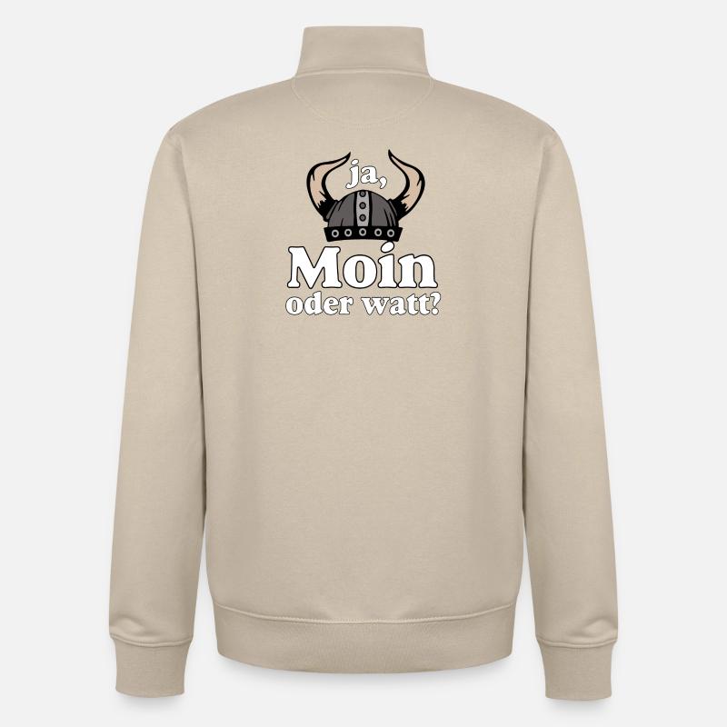 Ja Moin oder Watt? Nordisch Humor - Unisex Organic Zip Sweatshirt von Stanley/Stella - Cremebeige