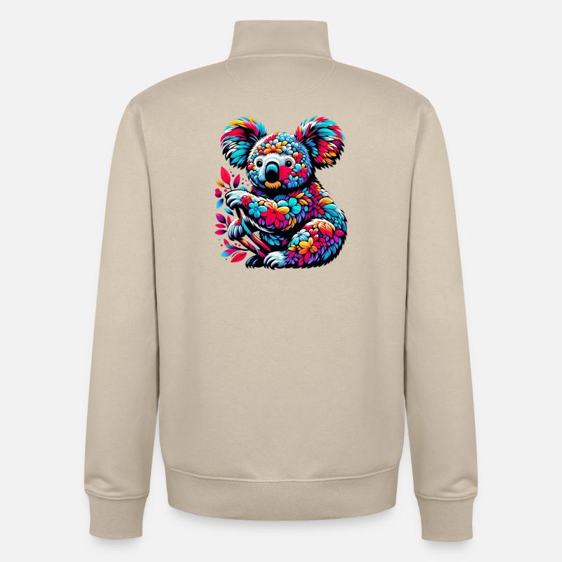 Koala - Sweat zippé unisexe en coton bio Stanley/Stella - beige crème