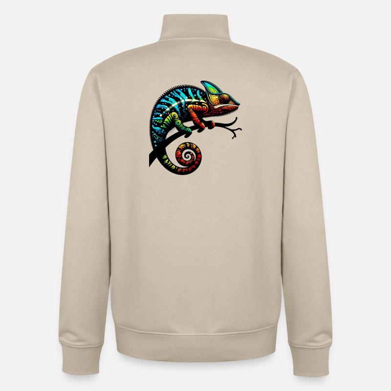 Caméléon - Sweat zippé unisexe en coton bio Stanley/Stella - beige crème