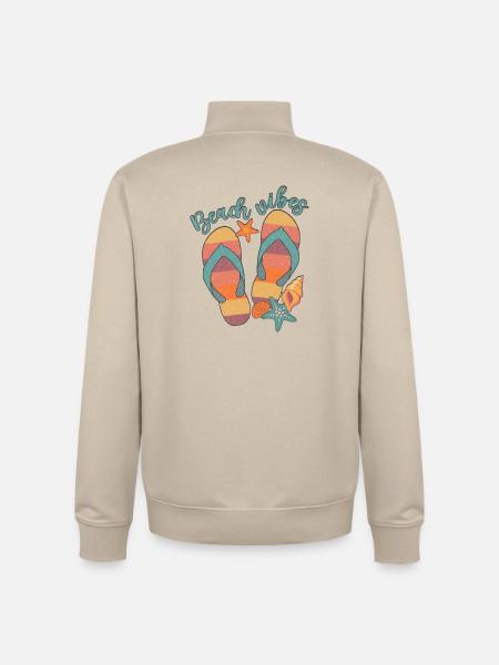 Beach Vibes - Unisex Organic Zip Sweatshirt by Stanley/Stella - desert dust