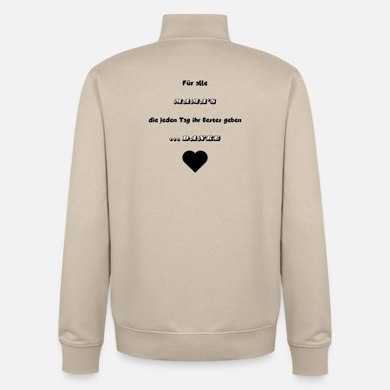 .. Danke Mama - Unisex Organic Zip Sweatshirt von Stanley/Stella - Cremebeige