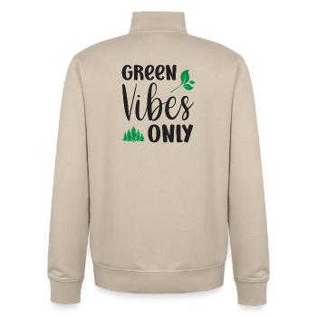 Nur grüne Vibes - Unisex Organic Zip Sweatshirt von Stanley/Stella - Cremebeige - Hinten - AI Model Male 185 dark (185cm)