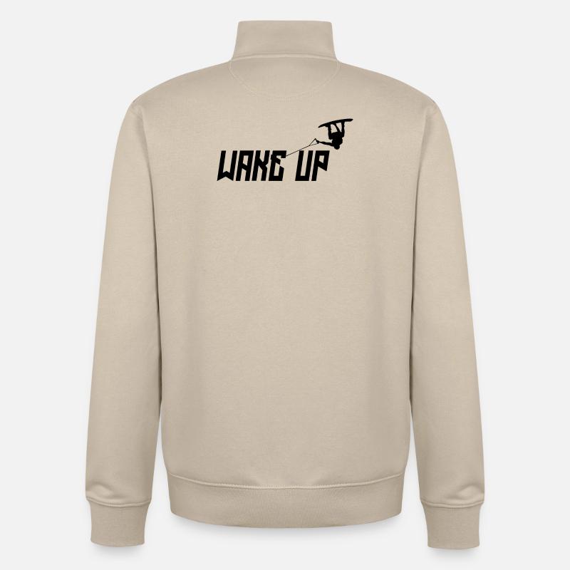 Kitesurfer Statement Stunt Wakeboard Surf - Sweat zippé unisexe en coton bio Stanley/Stella - beige crème