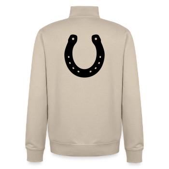 Hufeisen Pferd Glück Symbol Flächenfarbe - Unisex Organic Zip Sweatshirt von Stanley/Stella - Cremebeige - Hinten - AI Model Male 185 dark (185cm)