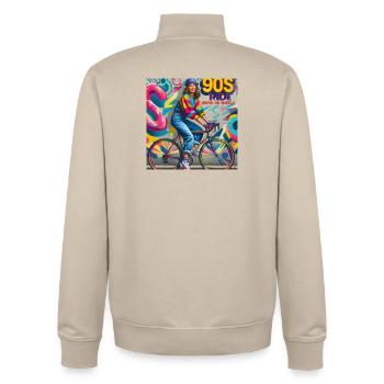 90S Ride Grove auf Rädern - Mädchen auf dem Fahrrad - Unisex Organic Zip Sweatshirt von Stanley/Stella - Cremebeige - Hinten - AI Model Male 185 dark (185cm)