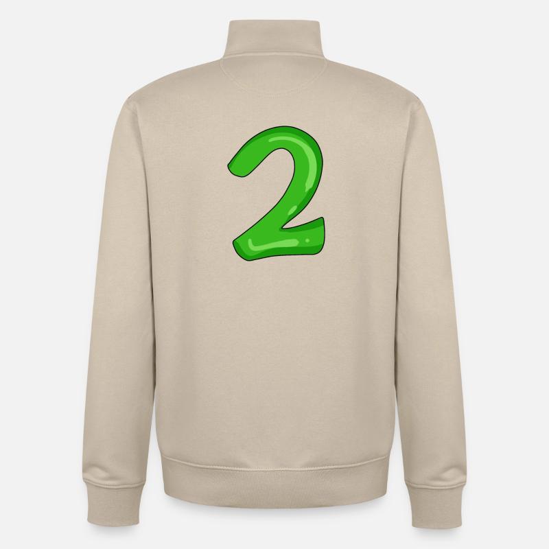 Deux - 2 - Numéro Numéro - Sweat zippé unisexe en coton bio Stanley/Stella - beige crème
