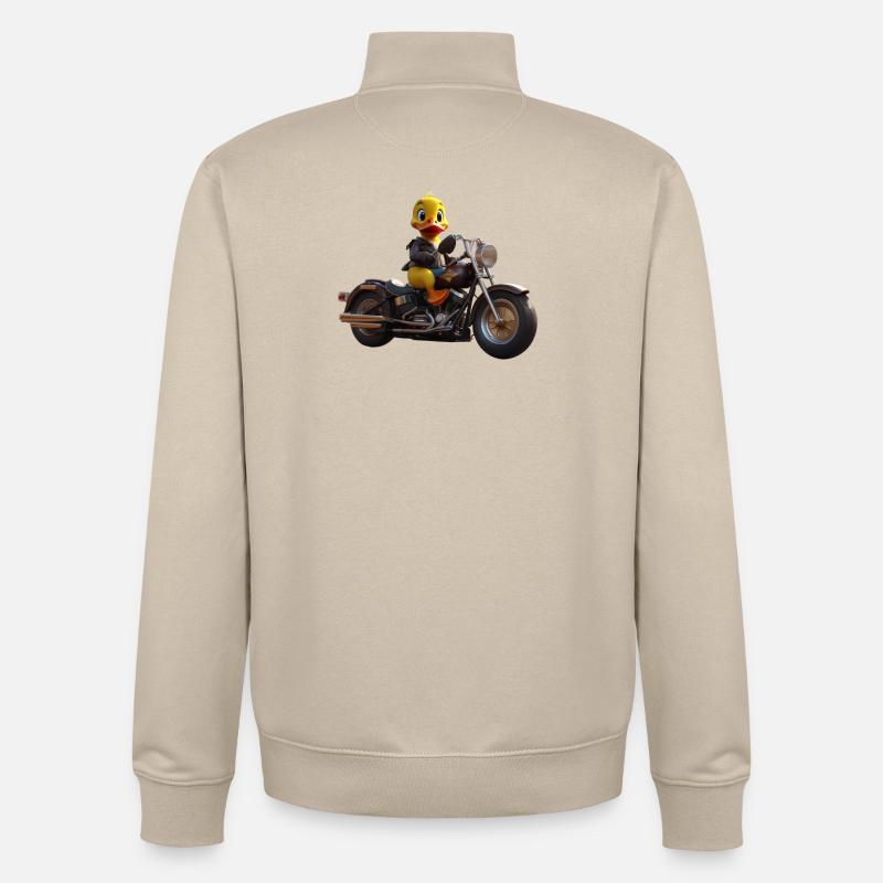 Motorrad Ente - Unisex Organic Zip Sweatshirt von Stanley/Stella - Cremebeige