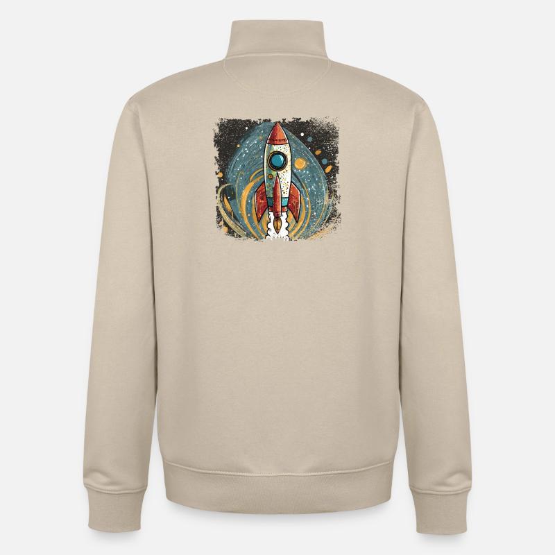 Rakete mit stylischem Design - Unisex Organic Zip Sweatshirt von Stanley/Stella - Cremebeige