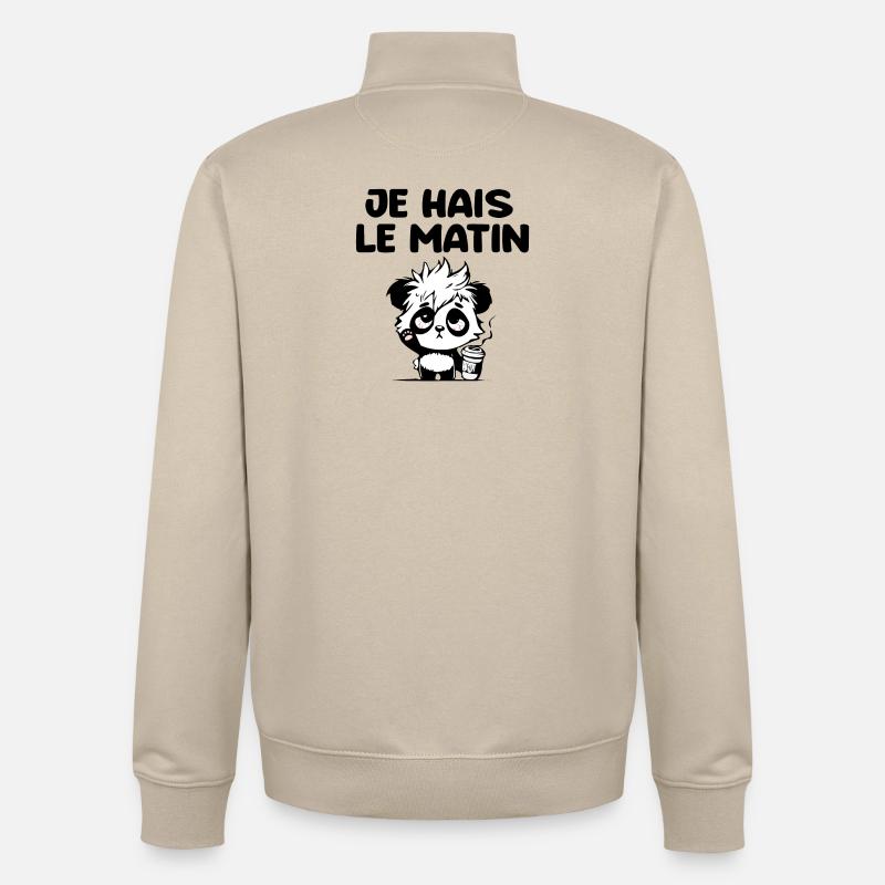 Ich hasse den morgendlichen Panda - Unisex Organic Zip Sweatshirt von Stanley/Stella - Cremebeige