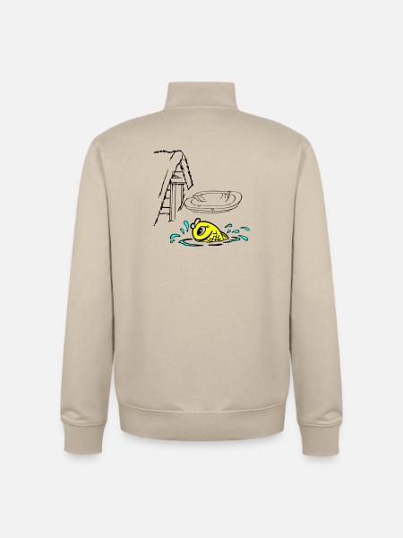 Gold Fisch - Unisex Organic Zip Sweatshirt von Stanley/Stella - Cremebeige