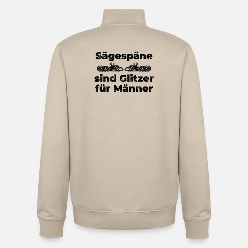 Scie bûcheron sciure déclaration boiseries - Sweat zippé unisexe en coton bio Stanley/Stella - beige crème