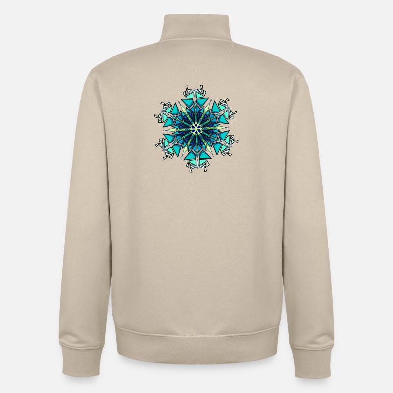 Flocon de neige - Sweat zippé unisexe en coton bio Stanley/Stella - beige crème