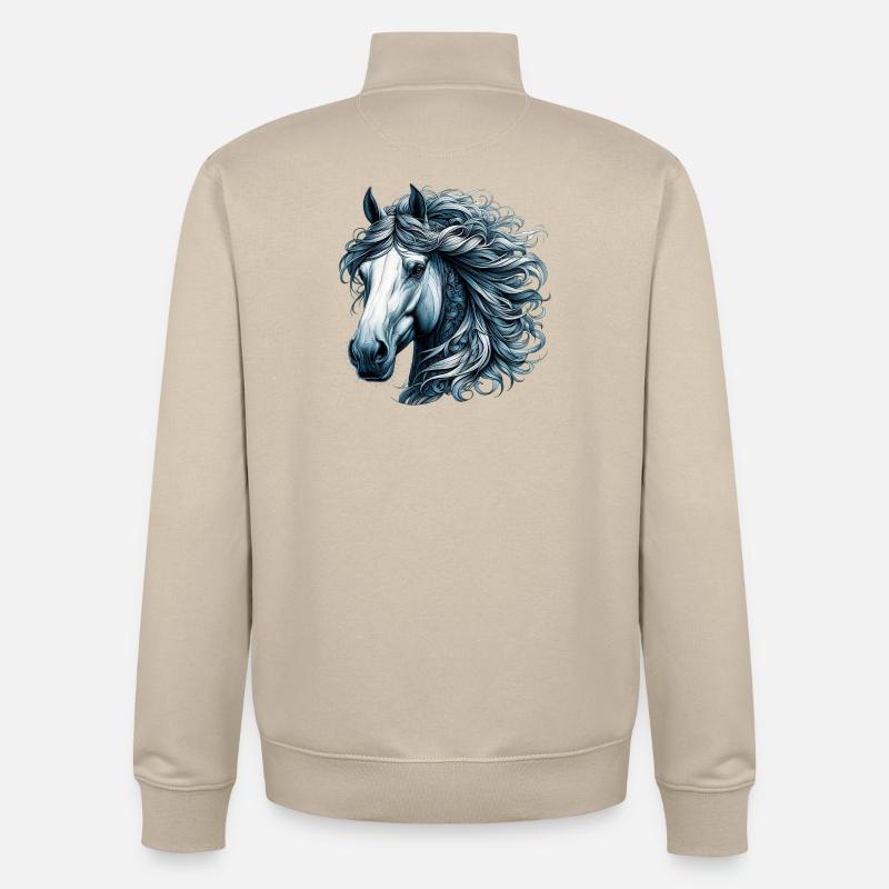 Pferd - Unisex Organic Zip Sweatshirt von Stanley/Stella - Cremebeige