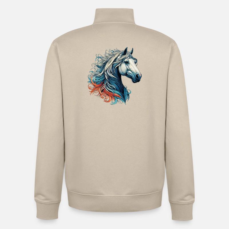 Pferd - Unisex Organic Zip Sweatshirt von Stanley/Stella - Cremebeige