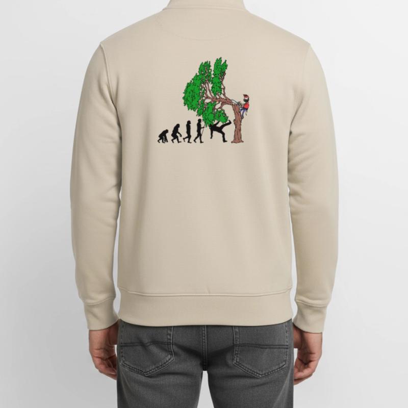Tree Evolution Bois Bûcheron Forêt de bûcherons Sweat zippé unisexe en coton bio Stanley/Stella