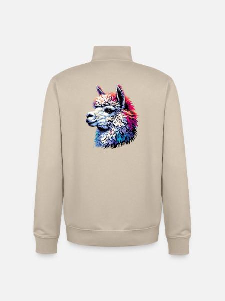 Alpaca - Unisex Organic Zip Sweatshirt by Stanley/Stella - desert dust