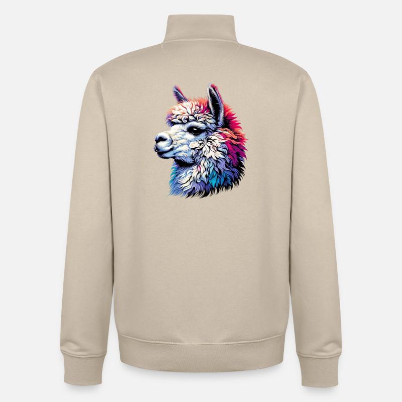 Alpaca - Unisex Organic Zip Sweatshirt by Stanley/Stella - desert dust