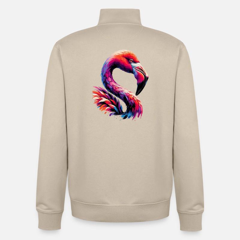 Flamant - Sweat zippé unisexe en coton bio Stanley/Stella - beige crème