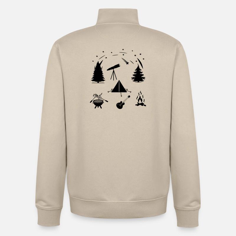Camping-Leben - Unisex Organic Zip Sweatshirt von Stanley/Stella - Cremebeige