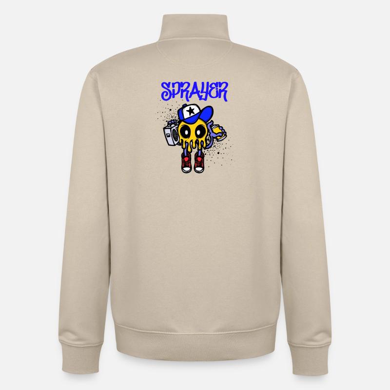 Sprayer Graffiti Spraydose Kunst Strassenkunst - Unisex Organic Zip Sweatshirt von Stanley/Stella - Cremebeige