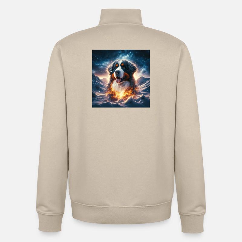 Bouvier bernois - Sweat zippé unisexe en coton bio Stanley/Stella - beige crème