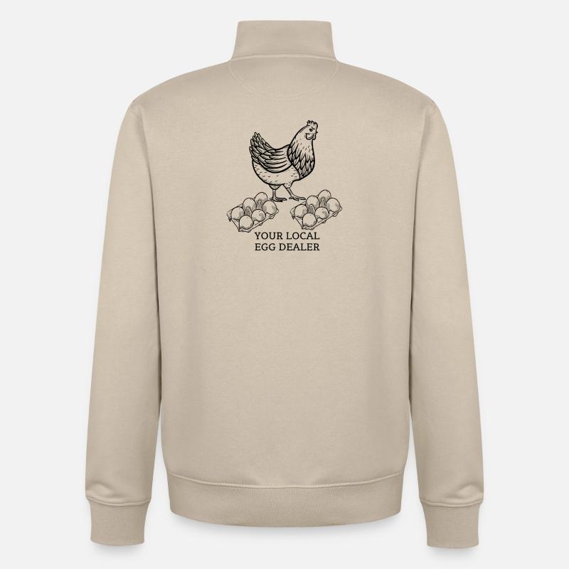 Ihr Eierhändler vor Ort - Unisex Organic Zip Sweatshirt von Stanley/Stella - Cremebeige