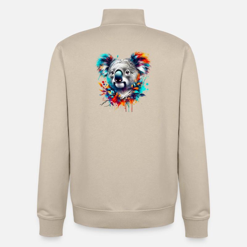 Koala - Sweat zippé unisexe en coton bio Stanley/Stella - beige crème