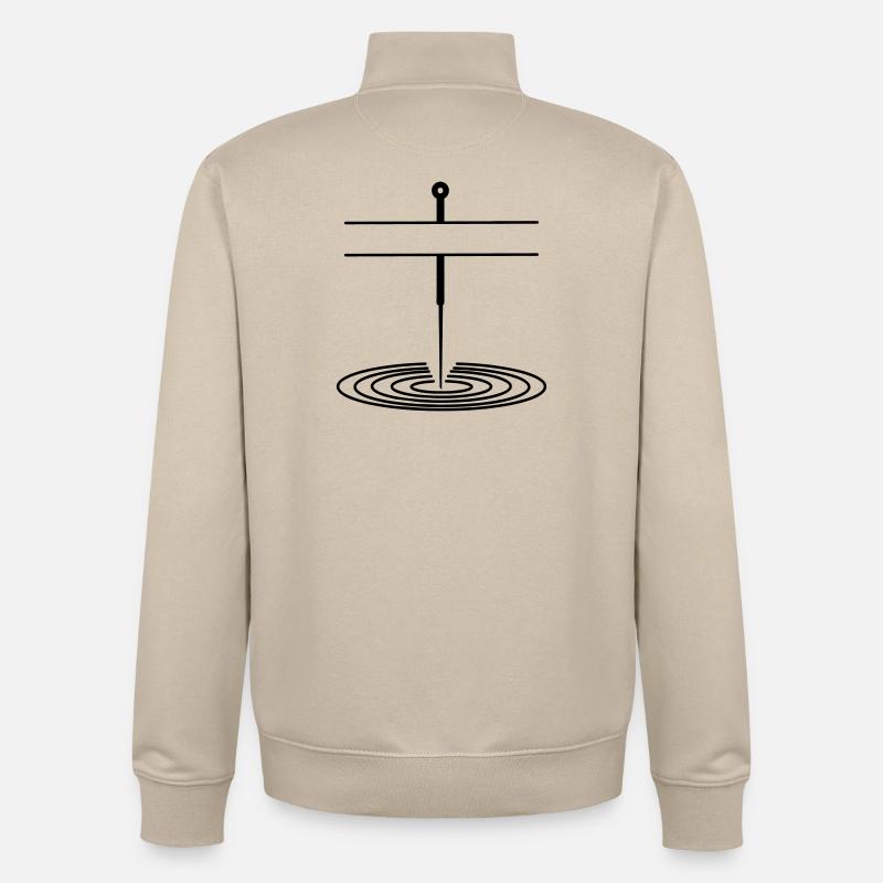 Bannière de nom de logo d’acupuncture - Sweat zippé unisexe en coton bio Stanley/Stella - beige crème