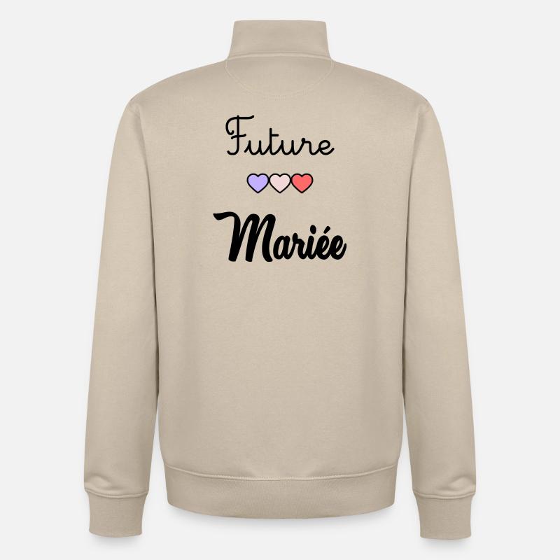 FUTURE MARIEE. EVJF - Sweat zippé unisexe en coton bio Stanley/Stella - beige crème