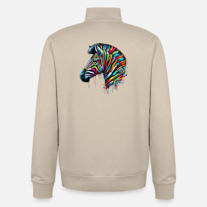 Zebra - Unisex Organic Zip Sweatshirt von Stanley/Stella - Cremebeige