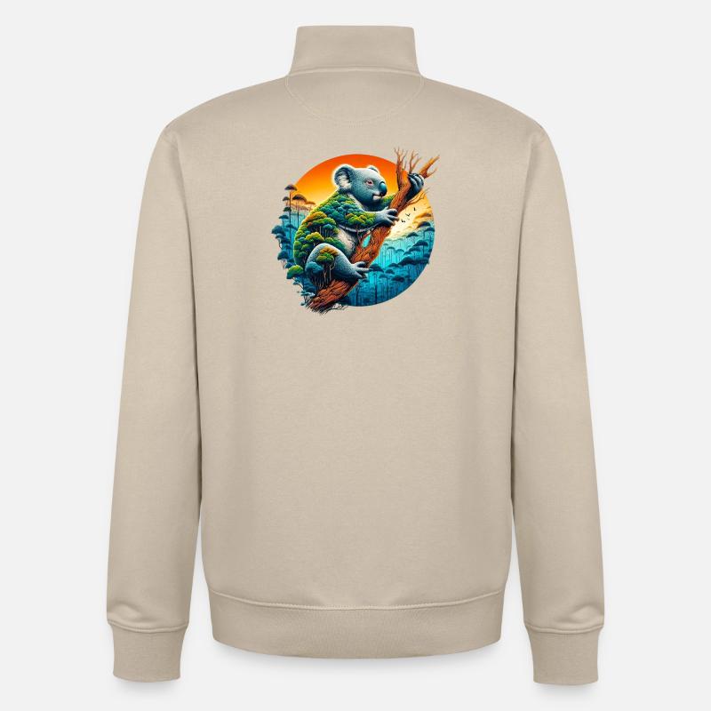 Koala - Unisex Organic Zip Sweatshirt von Stanley/Stella - Cremebeige