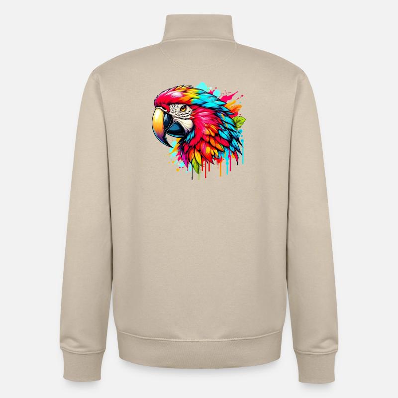 Papagei - Unisex Organic Zip Sweatshirt von Stanley/Stella - Cremebeige