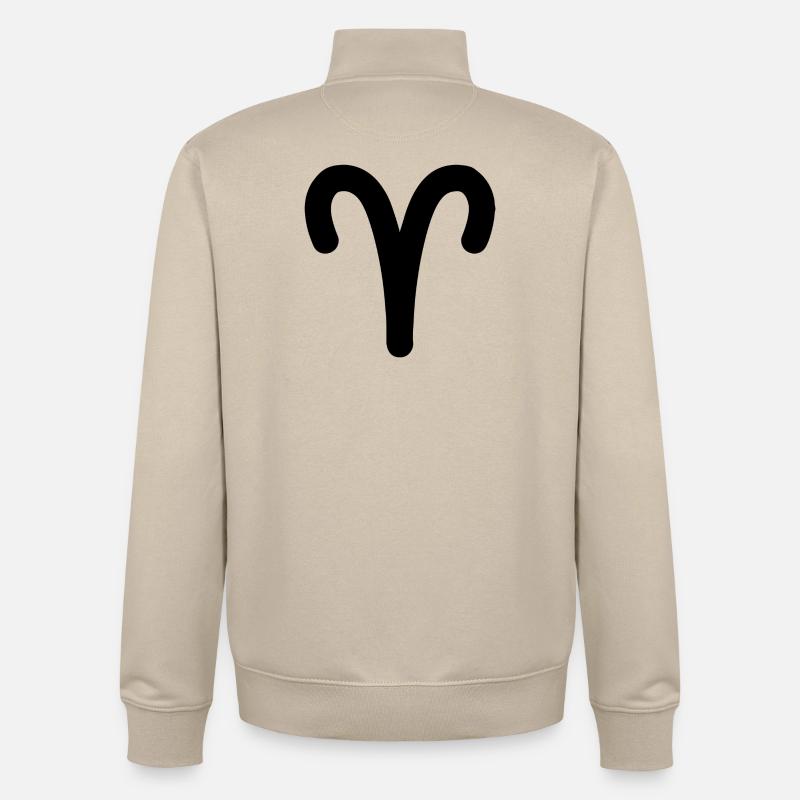 Widder Sternzeichen Widder - Unisex Organic Zip Sweatshirt von Stanley/Stella - Cremebeige