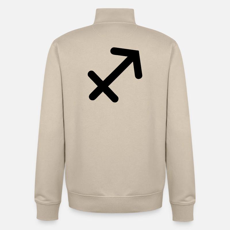 Signe du zodiaque Sagittaire Sagittaire - Sweat zippé unisexe en coton bio Stanley/Stella - beige crème
