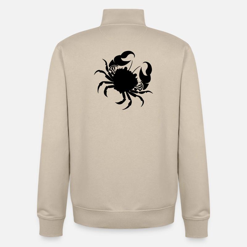 Signe du zodiaque signe image Cancer - Sweat zippé unisexe en coton bio Stanley/Stella - beige crème