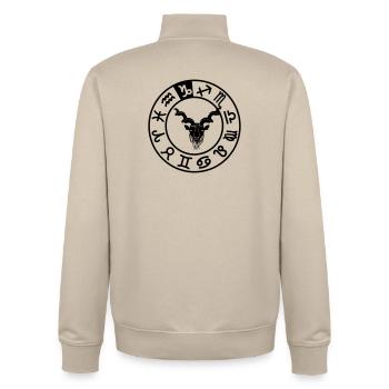 Steinbock Sternzeichen im Kreis der zwölf Zeichen - Unisex Organic Zip Sweatshirt von Stanley/Stella - Cremebeige - Hinten - AI Model Male 185 dark (185cm)