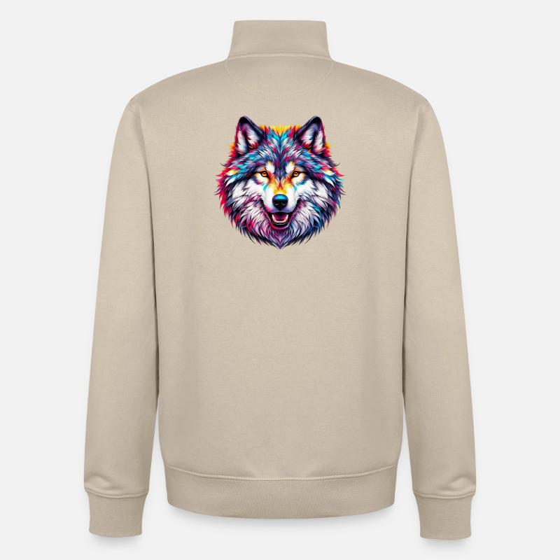Wolf - Unisex Organic Zip Sweatshirt von Stanley/Stella - Cremebeige