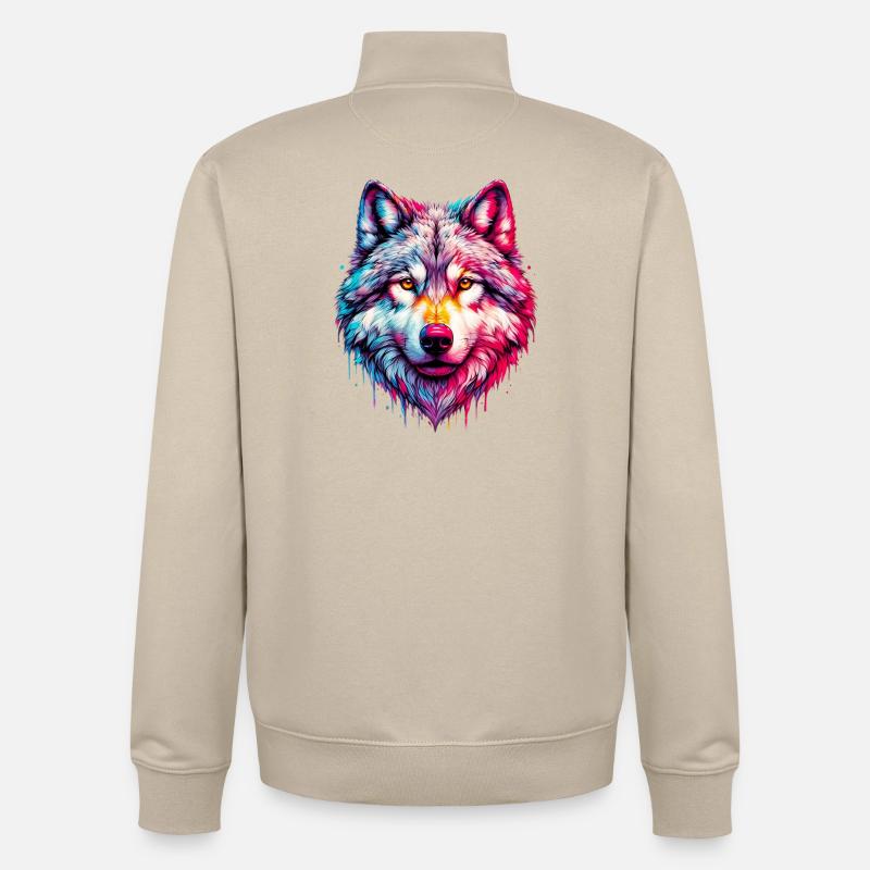 Loup - Sweat zippé unisexe en coton bio Stanley/Stella - beige crème