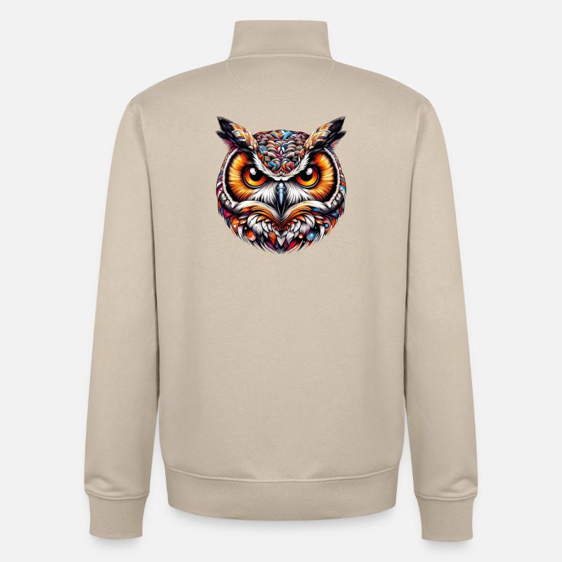 Eule - Unisex Organic Zip Sweatshirt von Stanley/Stella - Cremebeige