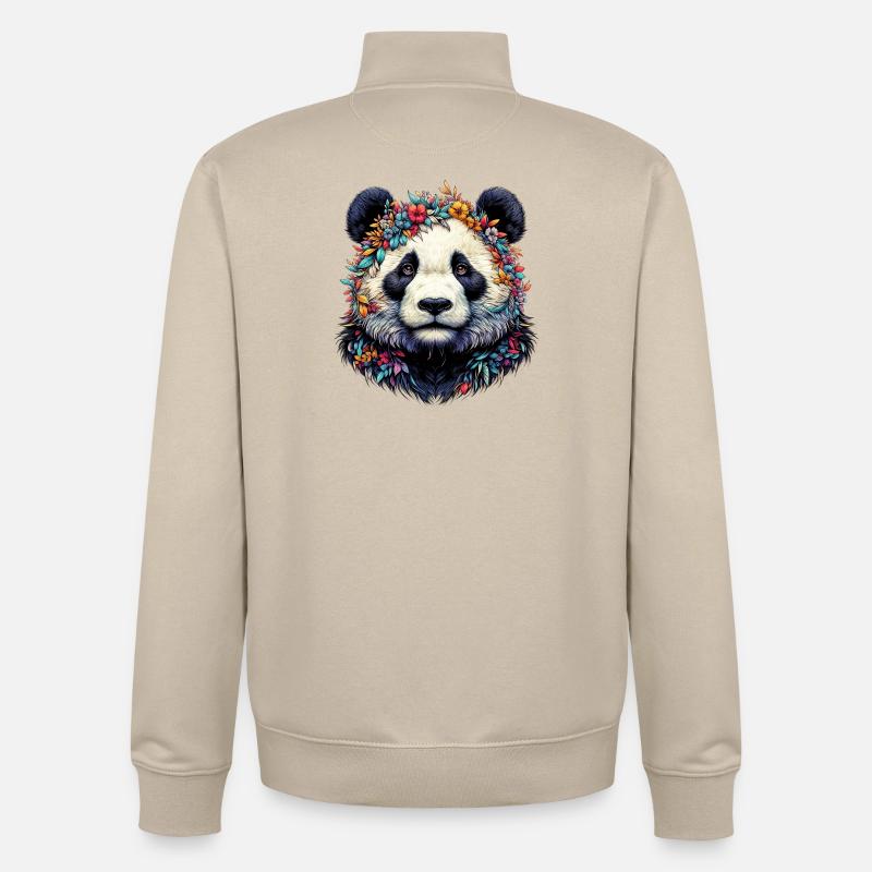 Panda - Unisex Organic Zip Sweatshirt von Stanley/Stella - Cremebeige