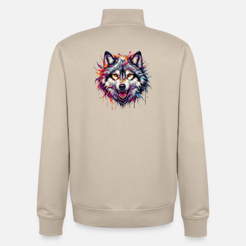 Wolf - Unisex Organic Zip Sweatshirt von Stanley/Stella - Cremebeige