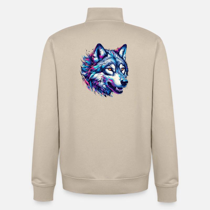 Wolf - Unisex Organic Zip Sweatshirt von Stanley/Stella - Cremebeige
