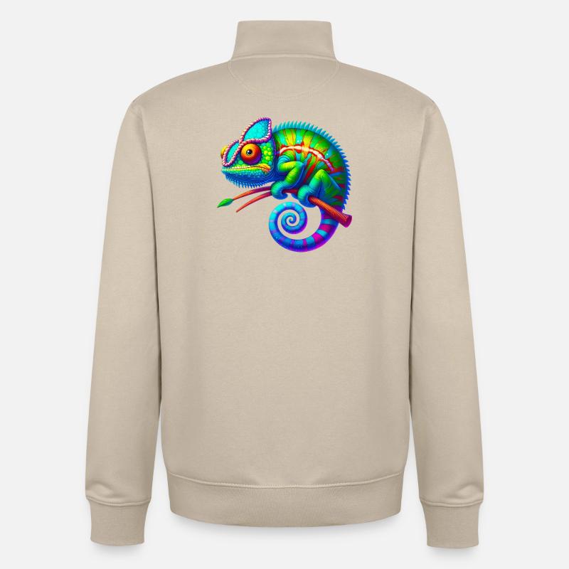 Caméléon - Sweat zippé unisexe en coton bio Stanley/Stella - beige crème