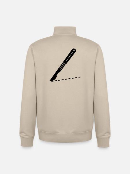 Scalpel blades with cutting line - Unisex Organic Zip Sweatshirt by Stanley/Stella - desert dust