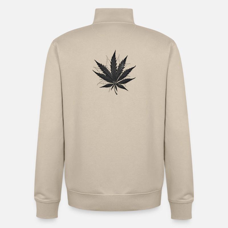 Cannabis Blatt 1 - Unisex Organic Zip Sweatshirt von Stanley/Stella - Cremebeige