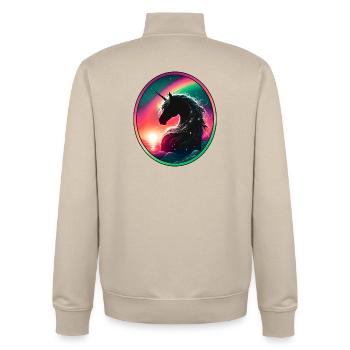 Spell of the Unicorns - Unisex Organic Zip Sweatshirt by Stanley/Stella - desert dust - Back - AI Model Male 185 dark (185cm)