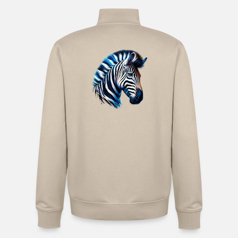 Zebra - Unisex Organic Zip Sweatshirt by Stanley/Stella - desert dust