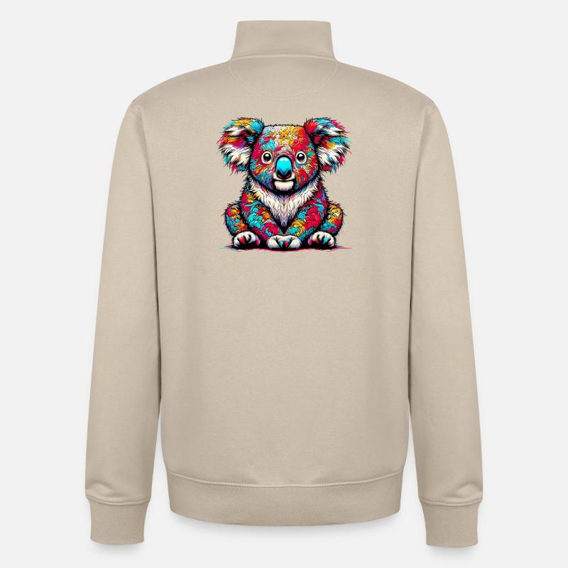 Koala - Sweat zippé unisexe en coton bio Stanley/Stella - beige crème